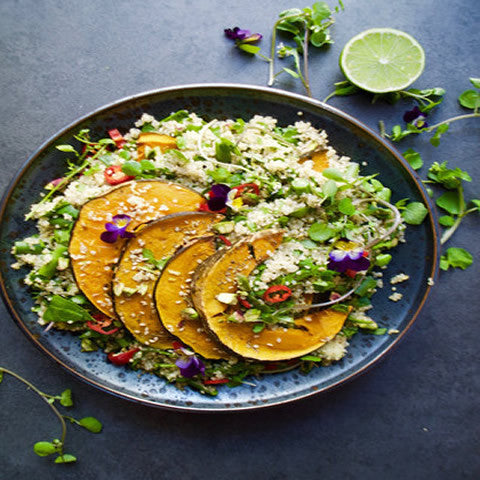 Green Quinoa Salad with Roasted Pumpkin
